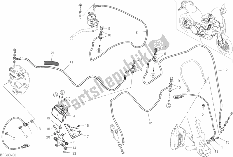 Todas as partes de Abs Do Sistema De Travagem do Ducati Multistrada 950 Thailand 2019
